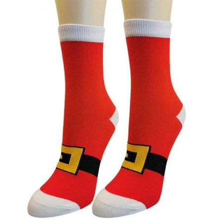 

Women Cotton Christmas Socks Red Fun and Colorful Novelty Fashion Crew Socks