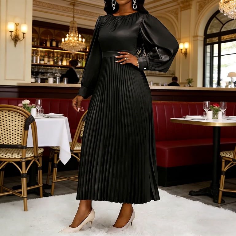 black long sleeve midi dress casual ClodeEU Women's Satin Cinched Waist Dress, Loose Fit Pleated Green,Womens Plus XL This bodycon midi dress Color:Dark blue velvet occ:Bachelorette Black maxi dress with Christmas Party Gowns |