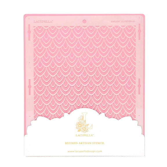 Lacupella Cake Stencil SHILOH - Leaves Scale Pattern