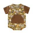 thumbnail image 1 of Gibobby Mamelucos para bebe niño polar Bebé niños niñas manga corta estampados de dibujos animados pulóver recién nacido sudadera monos(Amarillo, 6-9 Meses), 1 of 5