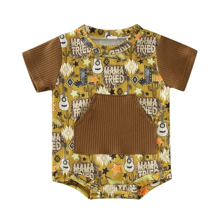 

Infant Boys Girls Short Sleeve Cartoon Prints Pullover Romper Newborn Sweatshirt Bodysuits Cute Outfits For 9-12 Months