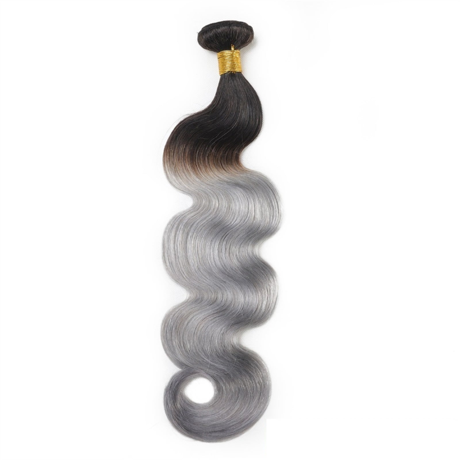 Silver Body Wave Bundles 100%Human Hair 1/3 PCS Ombre Grey Two Tone Hair Extensions Remy Human Hair Bundles