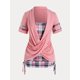 thumbnail image 1 of Camiseta Imitación a Cuadros Tamaño Plus Rosegal Camisetas tallas grandes, 1 of 5