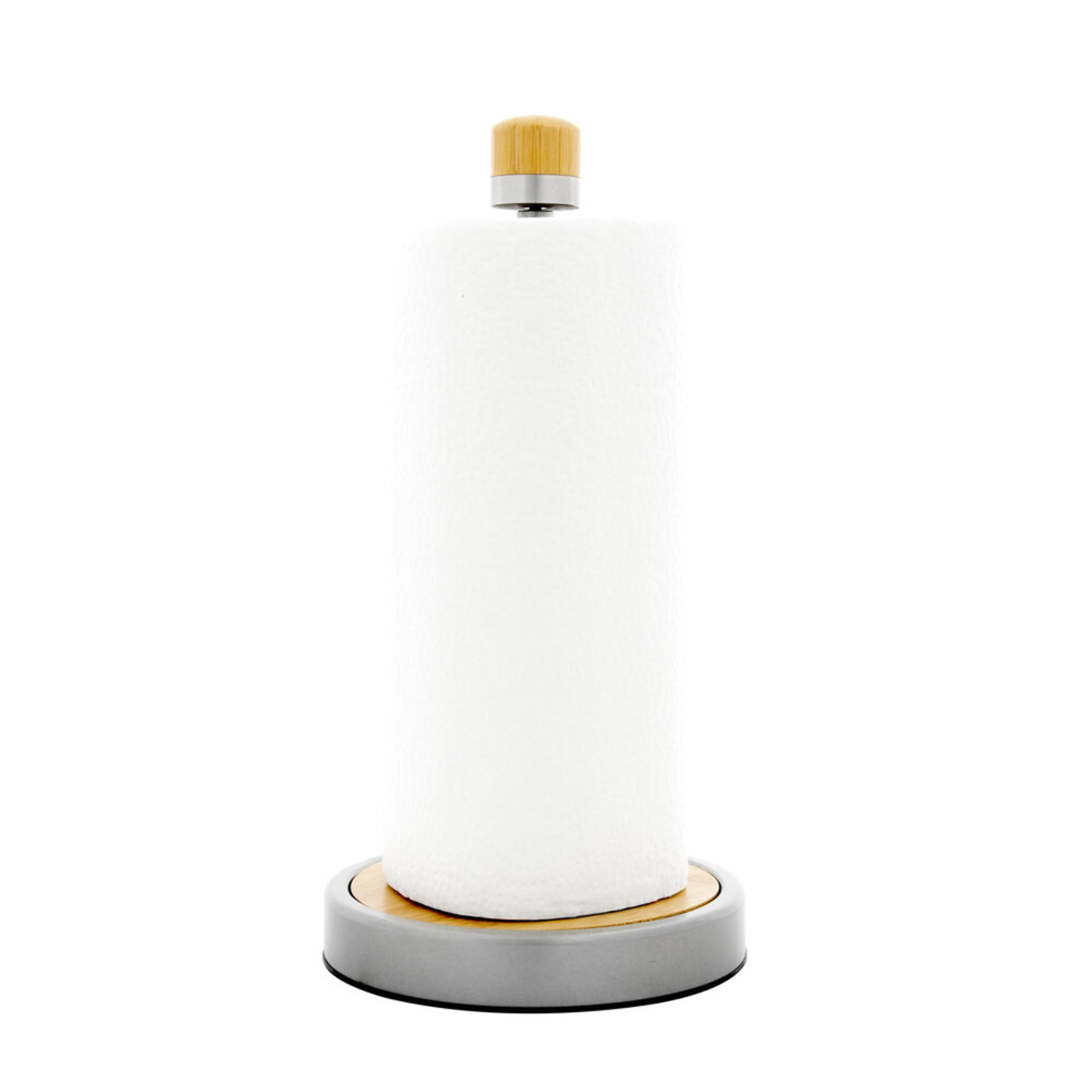 Kamenstein Bamboo and Stainless Steel Perfect Tear Paper Towel Holder