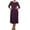 Purple, variant on Women's Casual Solid & Print Plus Size 3/4 Sleeve A-line Midi Dress/Made in USA