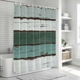thumbnail image 5 of Polyester Fabric Green Gray White Shower Curtain, Country Vintage Gradient Wooden Plank Waterproof Bathtub Curtain Bathroom Decor Set with Hooks 72 x 96 Inches, 5 of 6