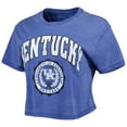 thumbnail image 2 of Women's Pressbox Royal Kentucky Wildcats Edith Vintage Burnout Crop T-Shirt, 2 of 3