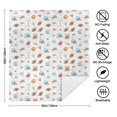 thumbnail image 5 of Football Helmet Beige Pattern Soft Sherpa Fleece Throw Blanket, Warm Cozy Plush Blanket for Sofa Bed Couch, All Season, 50"x60", 5 of 5