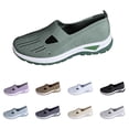 thumbnail image 2 of AUDeals Womens Orthopedic Slip On Sneakers Non Slip Arch Support Lightweight Breathable Walking Shoes (Blackish Green, 9), 2 of 9
