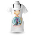 thumbnail image 4 of Cartoon Apron, Fox Lavender Bouquet Scent Calming Drawing Plain Background, Unisex Kitchen Bib with Adjustable Neck for Cooking Gardening, Adult Size, Beige Blue Violet, by Ambesonne, 4 of 4