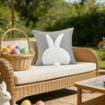 thumbnail image 4 of 18x18 Inch Easter Pillow Covers, 3D Embroidered Velvet Bunny Rabbit Throw Pillowcase for Sofa Couch Bedroom Decor, Spring Home Decoration Cushion Case, Bunny Rabbit Pillow Covers, 4 of 6