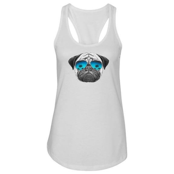 A Pug With Glasses Tank Women -Image by Shutterstock, Female Large