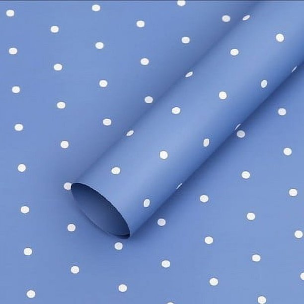 Zhuge Flores, regalos, papel para envolver regalos, pequeñas flores con puntos a prueba de agua, papel para envolver regalos (azul oscuro)