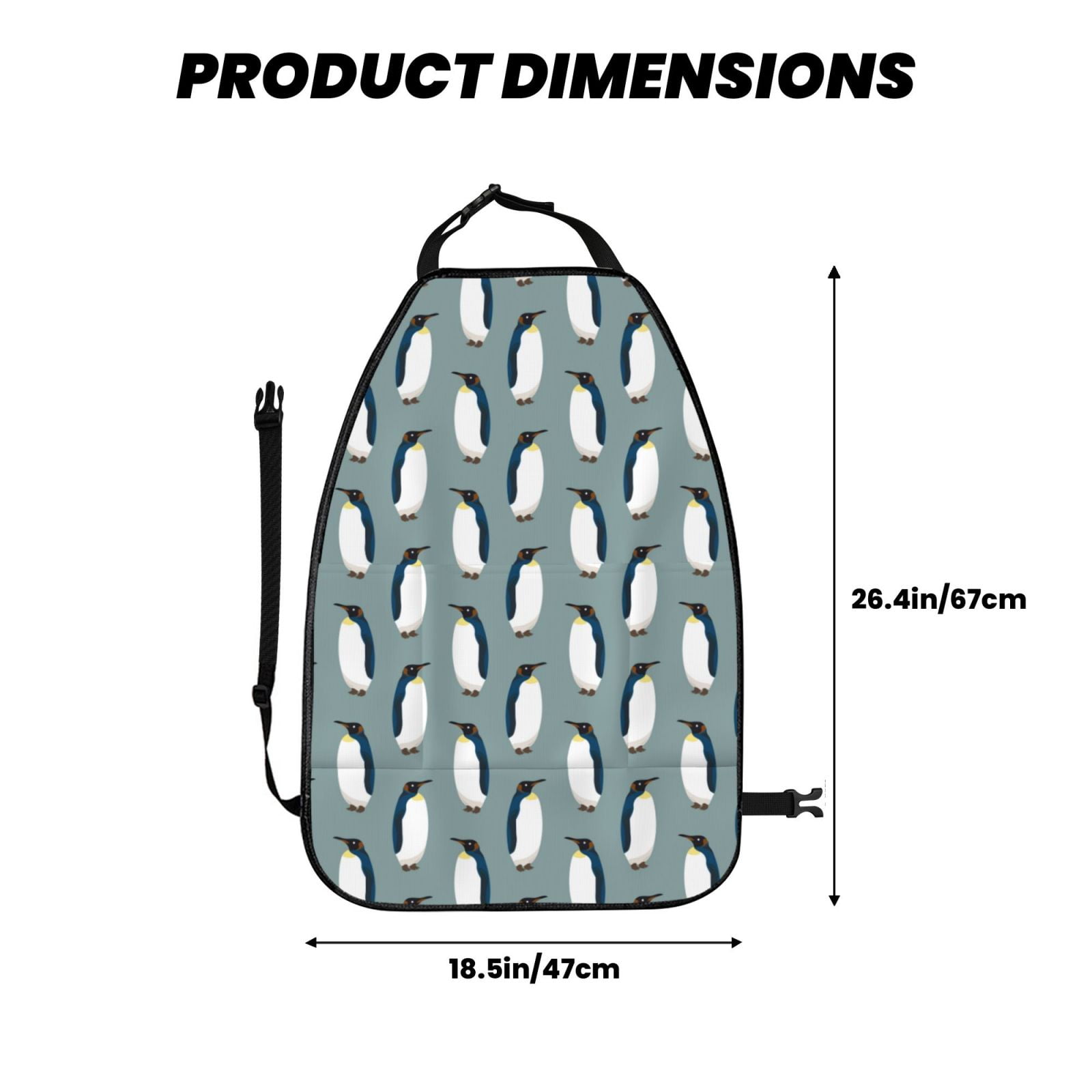 Xecao Penguin Pattern Car Seat Back Protector 2 Pack Large Capacity Pocket, Kick Mats Back Seat Protector