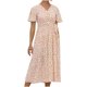 thumbnail image 1 of Vestido de verano fluido con estampado floral con cordones y manga corta con cuello en V para mujer Fridja  nalpqowj4532, 1 of 9