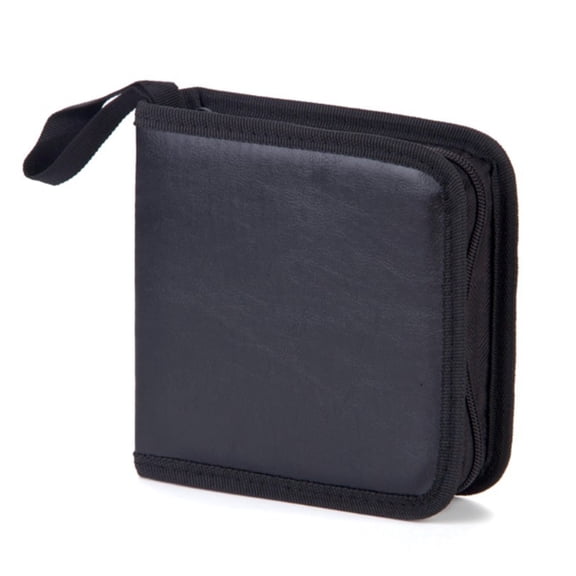 BPPEG CD Case Holder for 40 Discs, Durable Black Carrying Organizer with Zipper, Lightweight Storage Binder for Music, Movies, Home Office, and Road Trip Travel