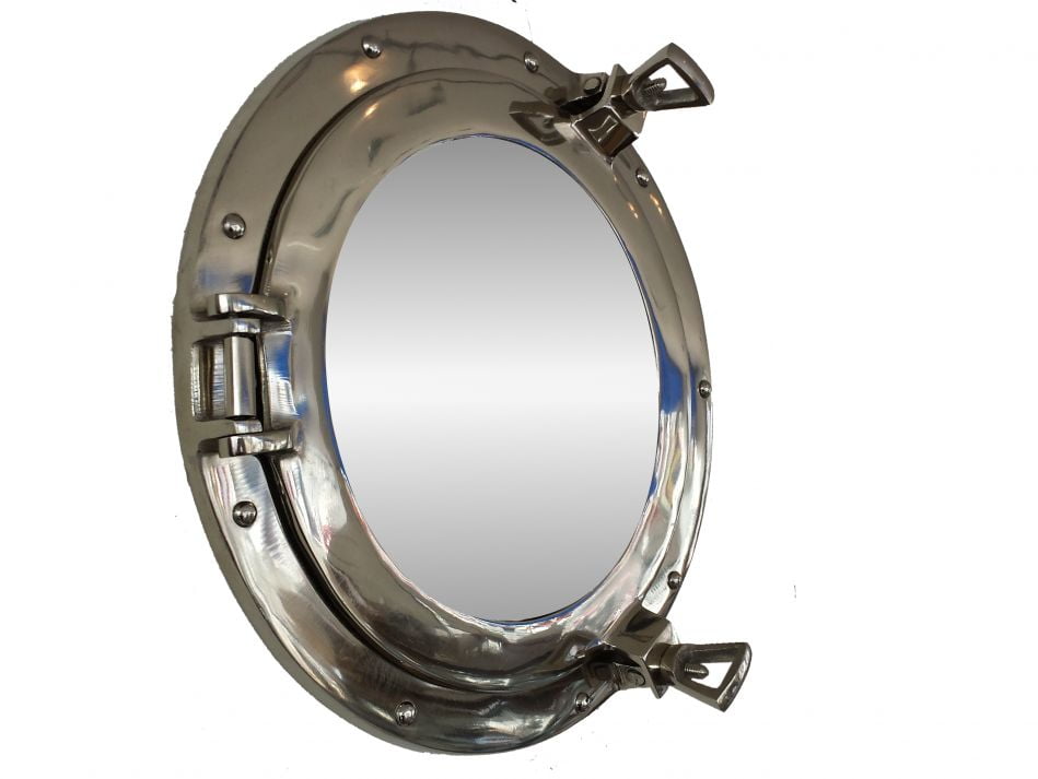 Porthole Wall Mirror Ships Nautical style Silver Chrome Round Mirror 