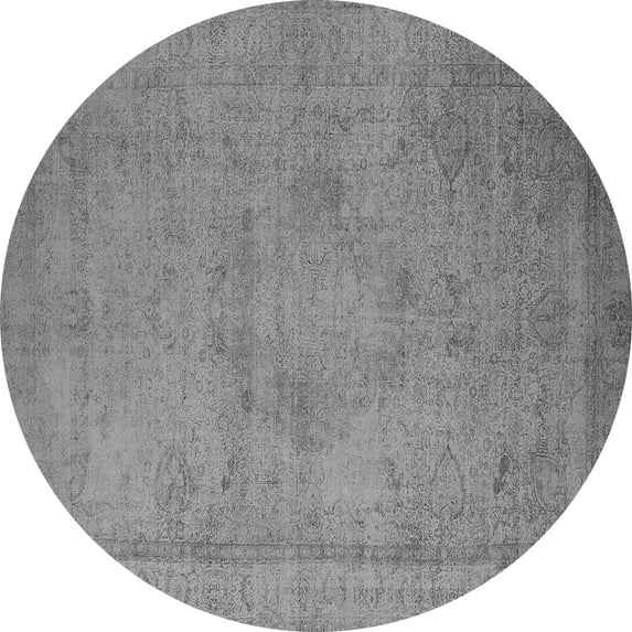 Ahgly Company Indoor Round Oriental Gray Industrial Area Rugs, 5' Round