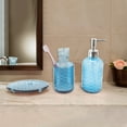 thumbnail image 4 of Unique Bargains 1 Set Durable Waves Bathroom Accessories Kit Blue Glass, 4 of 4