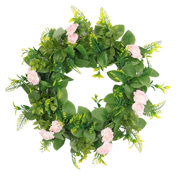 Delicate Realistic No Withering Round False Wreath Front Door Wall Window Coral Fake Wreath Home Decoration