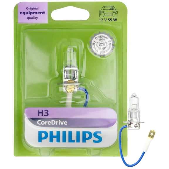 Philips CoreDrive H3 Halogen Headlight Bulb, 1 Pack, Fits Select Vehicles