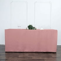 BalsaCircle 6 feet Dusty Rose Fitted Polyester Tablecloth