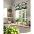 thumbnail image 6 of Dog Paws Abstract Window Valance Curtain Blue Brown Wood Grain Rod Pocket Short Curtain for Living Room, Bedroom & Kitchen Window Decor 54x18in, 6 of 8