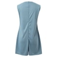 thumbnail image 7 of DHFJKG Womens Summer Romper V Neck Solid Solor Sleeveless Pleated Shorts Straight Leg Trousers With Pockets Beach Vacation Clothes Versatile Onesie, 7 of 7