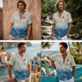 thumbnail image 2 of FOR U DESIGNS Crane Sun Sea Wave Print Matching Outfits for Couples Linen-Like Sleeveless Women's Casual Dresses & Men's Button Down Shirt 2026 Fashion Summer Outfits, 2 of 7