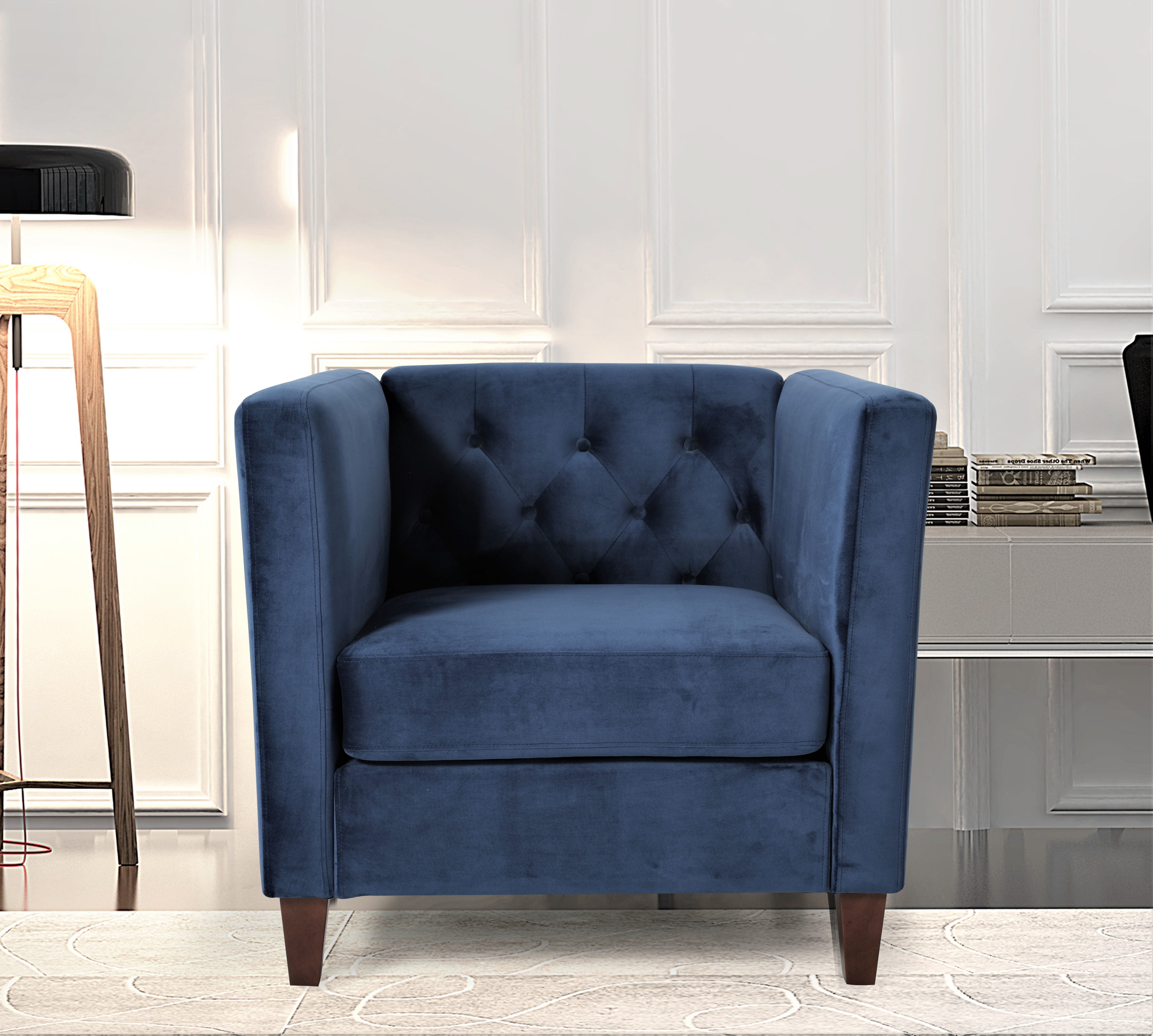 Uspridefurniture Lisette Velvet 3Pcs Living Room Set,Blue