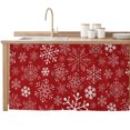 thumbnail image 2 of Red Snowflake Christmas Cabinet Curtain 32"Wx55"L, Dustproof Pantry Door Curtain with Self Adhesive Tape, Xmas Snowflake Red Tall Storage Cover Privacy Drape for Bathroom Kitchen Laundry Room, 2 of 9