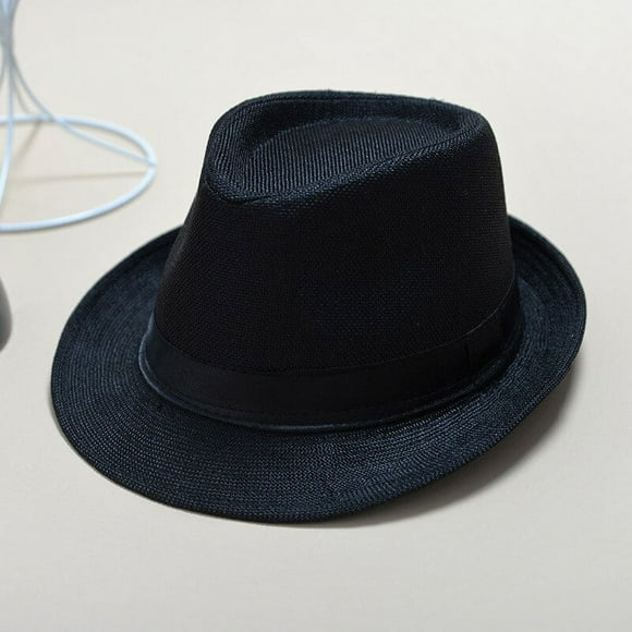Fashion Classic Mens Women Straw Fedora Hat Wide Brim Panama Hat Summer Dress Hat