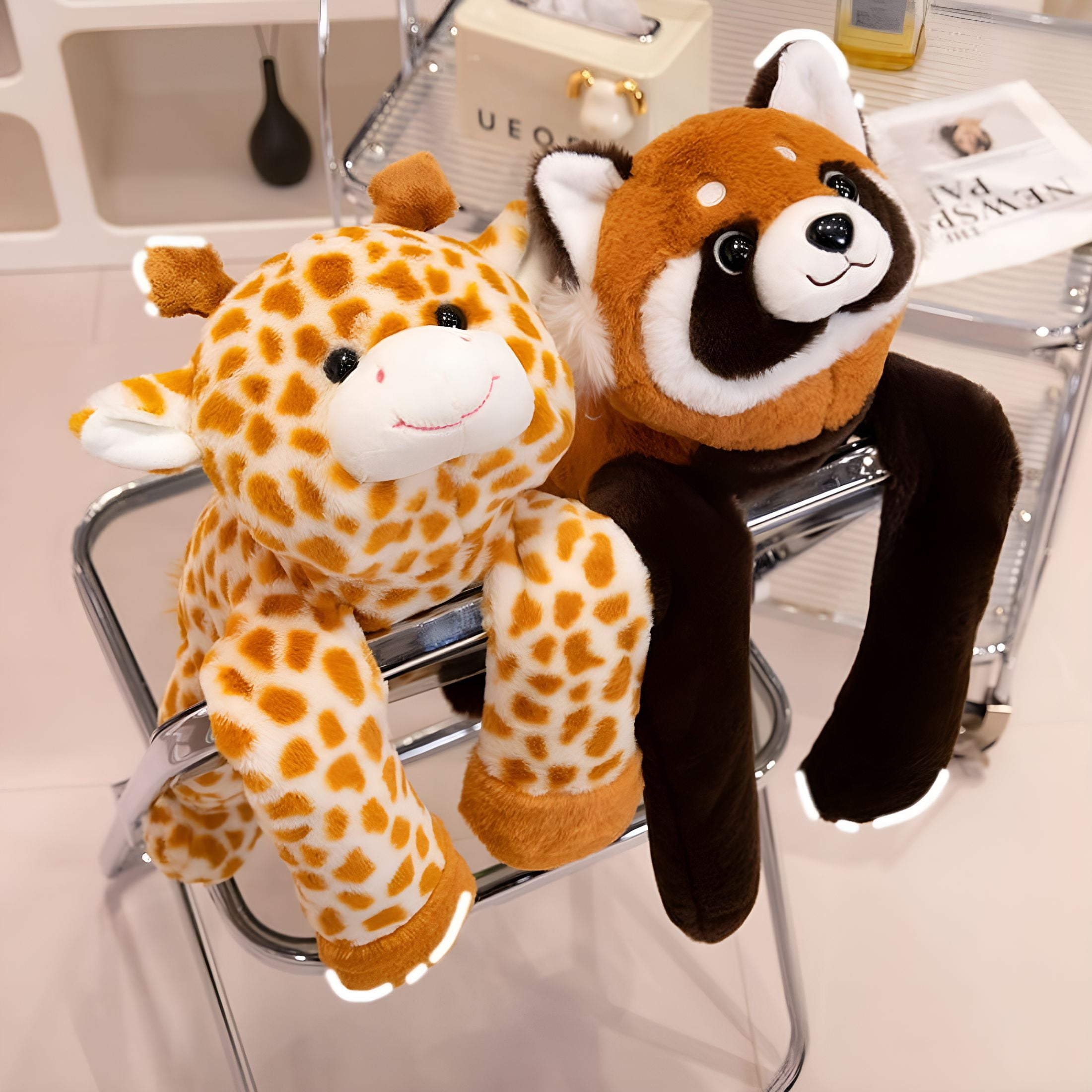 BESTSKY Long Arm Animal Weighted Stuffed Animal Soft Lazy Fluffy Plush Animal Plush Raccoon Koala Bear Giraffe Stuffed Plush Soft Pillow (Bear, 60Cm)