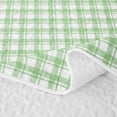 thumbnail image 5 of Manfei Minimalism Check Quilt King,Classic Plaid King Coverlet Set,Green,3pcs,1 Bedspread and 2 Pillowcases, 5 of 7