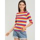 thumbnail image 4 of Disfraz de Día de San Patricio Allegra K Camiseta ajustada Cuello redondo Mangas en el codo Multicolor S, 4 of 6