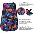 thumbnail image 4 of Dailycode Double Sided Oven Mitt with Loop Heat Resistant Kitchen Long Potholders 7" x 35" Vibrant Neon Floral, 4 of 6