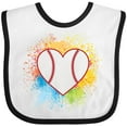 thumbnail image 3 of Inktastic Baseball Sports Heart Girls Baby Bib, 3 of 4