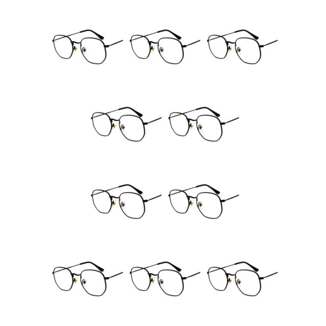 Qarigey Gafas de sol poligonales con montura pequeña a la moda para hombre y mujer, lentes polarizadas, protección , cómodas, negras, negro anti-azul 10Conjunto