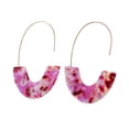 thumbnail image 1 of Qarigey 1 par de aretes de estilo simple con estampado de leopardo en forma de U para niñas adolescentes Ropa, zapatos y accesorios Miscelánea Púrpura claro Qarigey AP010170-06, 1 of 6