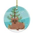 thumbnail image 1 of Tonkinese Cat Merry Christmas Tree Ceramic Ornament, 1 of 1
