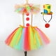 thumbnail image 3 of Disfraz de payaso para niña, vestido de tutú de malla con sombrero y aro para el pelo, duradero. Talla S, 3 of 7