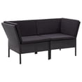 thumbnail image 2 of vidaXL 8 Piece Garden Lounge Set with Cushions Poly Rattan Black, 2 of 5