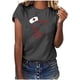 thumbnail image 1 of ICHUANYI Clearance Women's Short Sleeves Print Nurse's Day Casual Tops Pullover Blouse T-shirt(Dark Gray, L) ICHUANYI WER2023081403663, 1 of 7