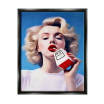 Stupell Industries Fashion Glam Girl Portrait Beauty & Fashion Painting Black Floater Framed Art Print Wall Art, 17 x 21