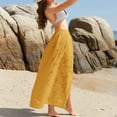 thumbnail image 4 of Yellow Beach towel Sarong for Women Long Chiffon Swimsuit Coverup Tie Sarong Floral Bathing Suit Cover Up Skirt, 4 of 6
