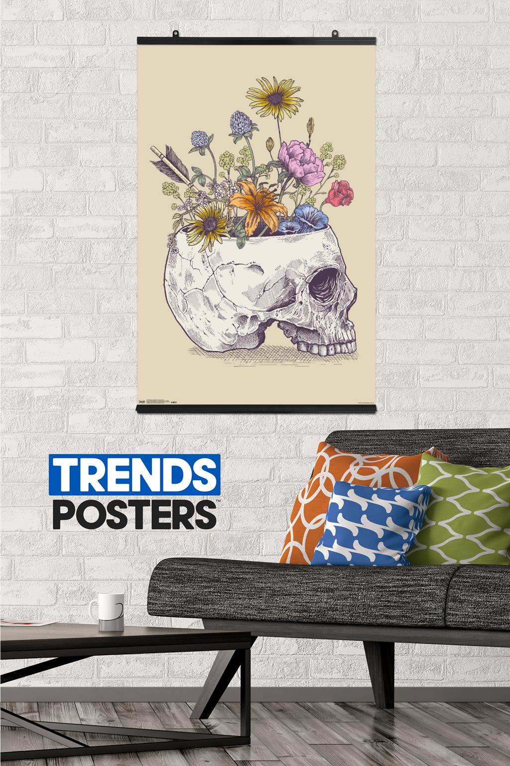 Rachel Caldwell - Flower Skull Wall Poster, 22.375" x 34"