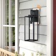 thumbnail image 4 of 22 in. Matte Black Dusk to Dawn Outdoor Wall Lantern Sconce with No Bulbs Included, 4 of 8