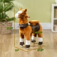thumbnail image 6 of Childrens Bike, Qaba Ride on Horse, Walking Horse Toy, Kids Plush Riding Horse, Pony with Wheels & Neighing Sound for 3-5 Years Old up to 132 Pounds, Brown, Brown Kids Bike,Polyester Girls Bike, 6 of 9