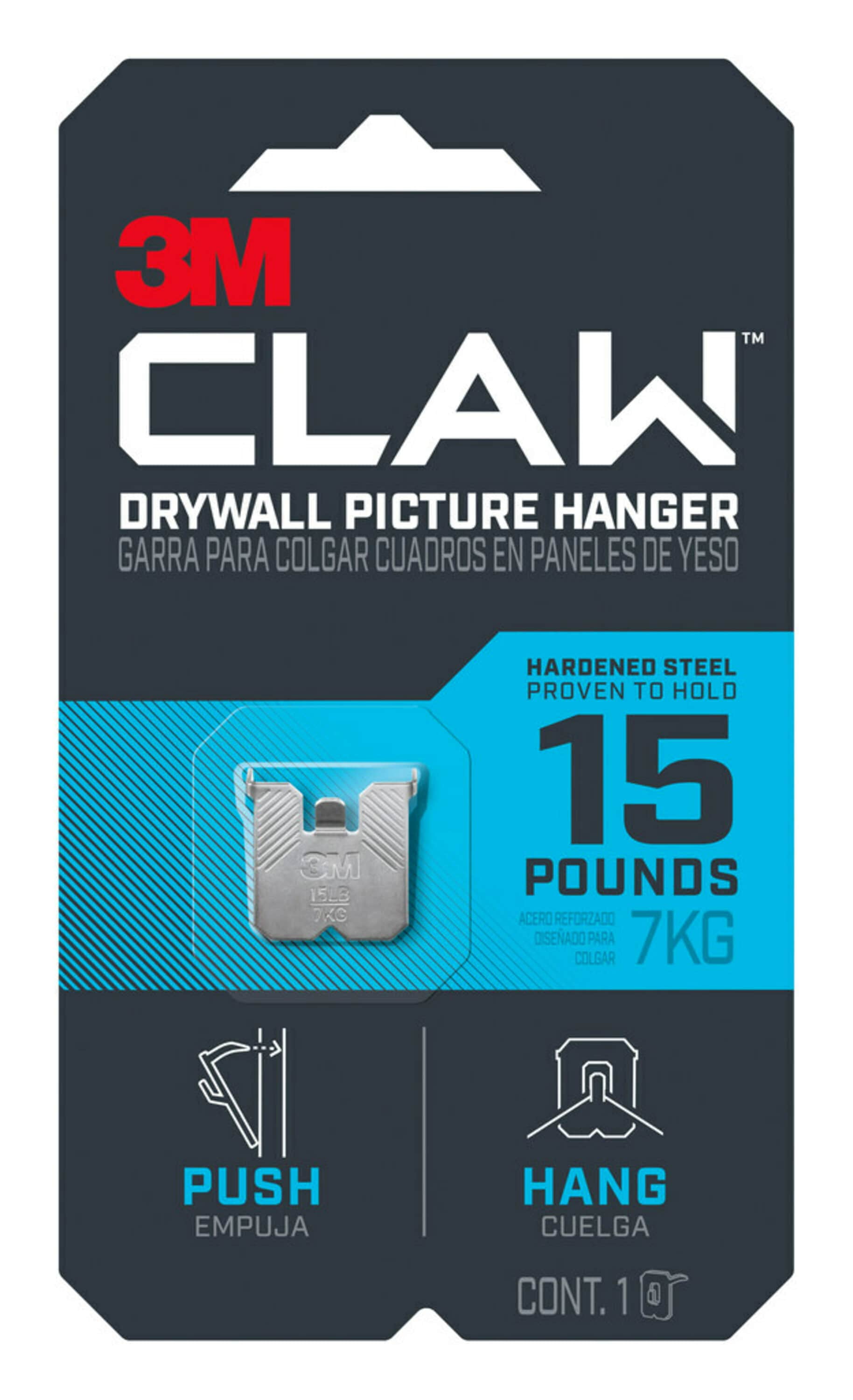 3M CLAW™ Drywall Picture Hanger, holds 15 lbs, 1 Hanger/Pack