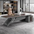 thumbnail image 3 of Executive Office Desk Modern Storage Drawers Standing L Shaped Cabinets Desk Table Workbench Bureau Meuble Home Office Furniture My Lux Decor Round, 3 of 13